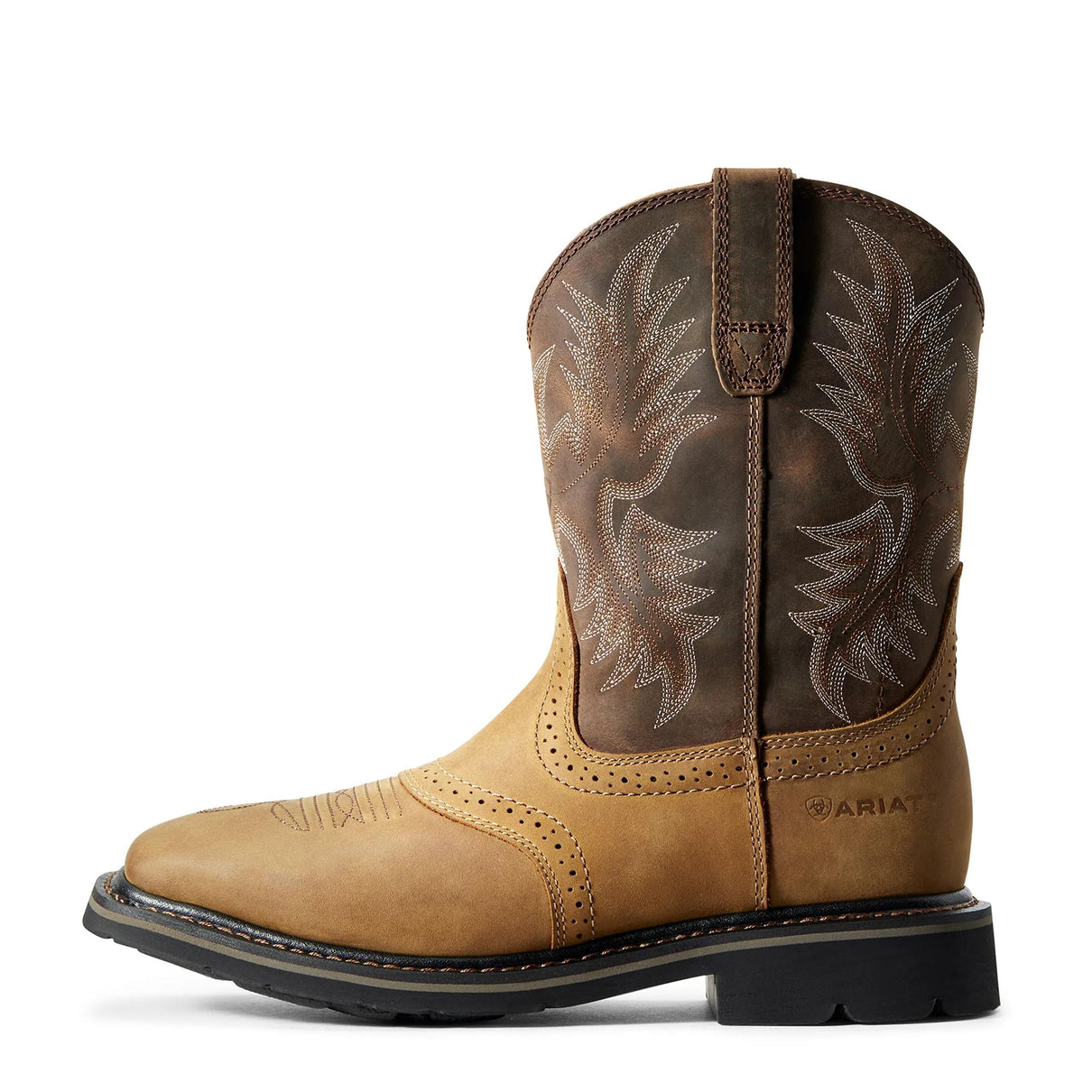 Ariat Men's Sierra Wide Square Toe Work Boot, Aged Bark – side