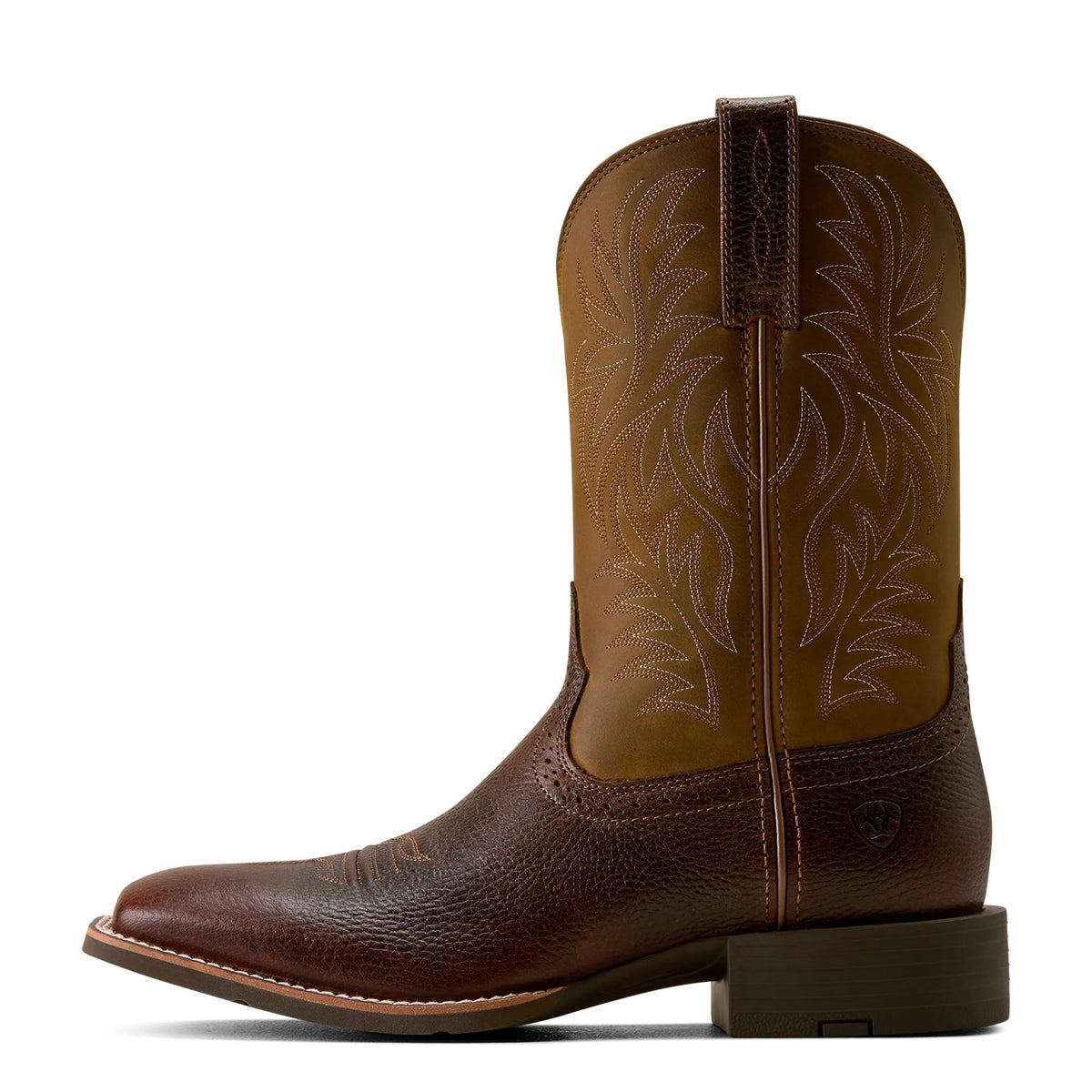 Ariat Men's Sport Wide Square Toe Western Boot, Fiddle Brown – side
