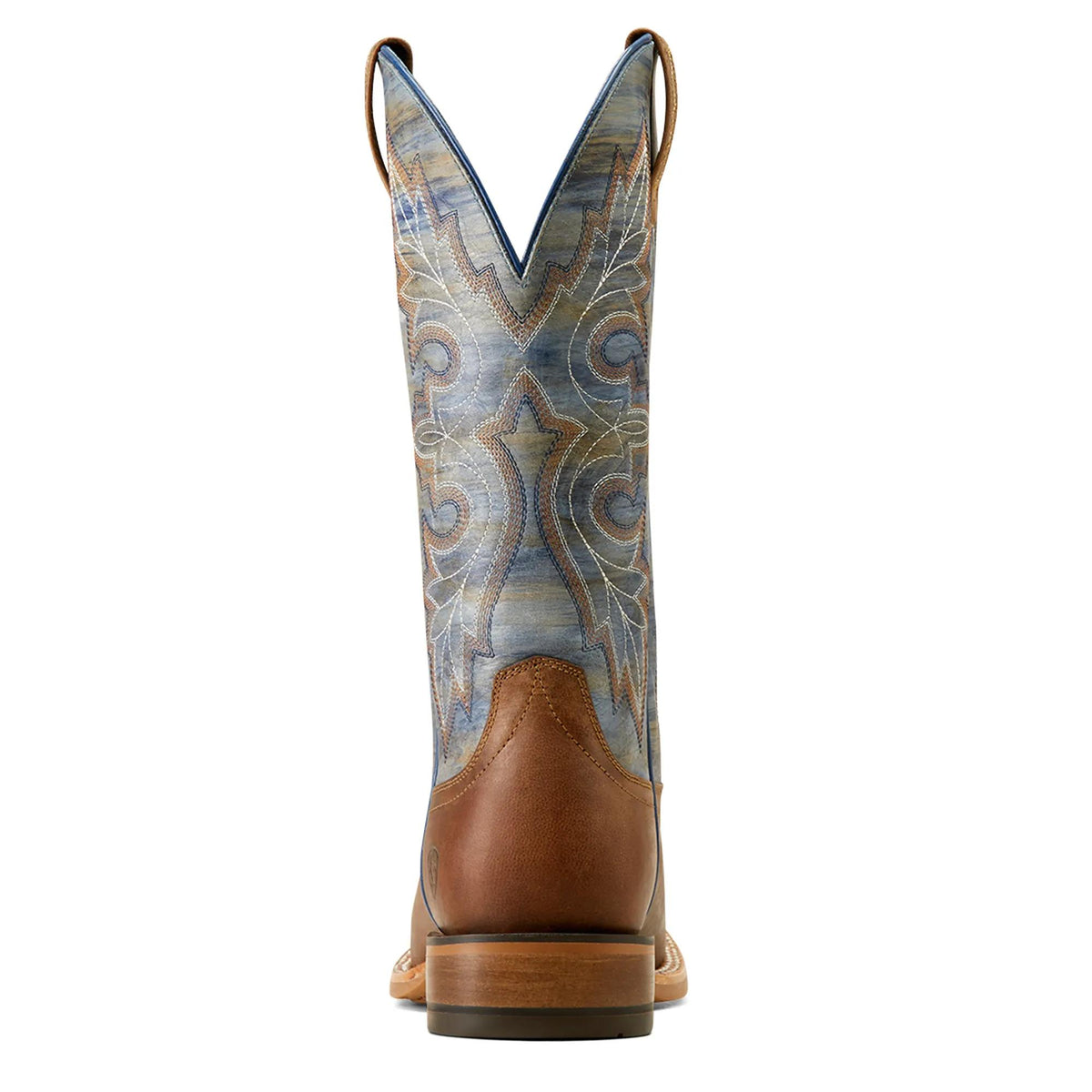 Ariat Men's Standout Western Boot, Loco Brown|Cloud Blue – heel