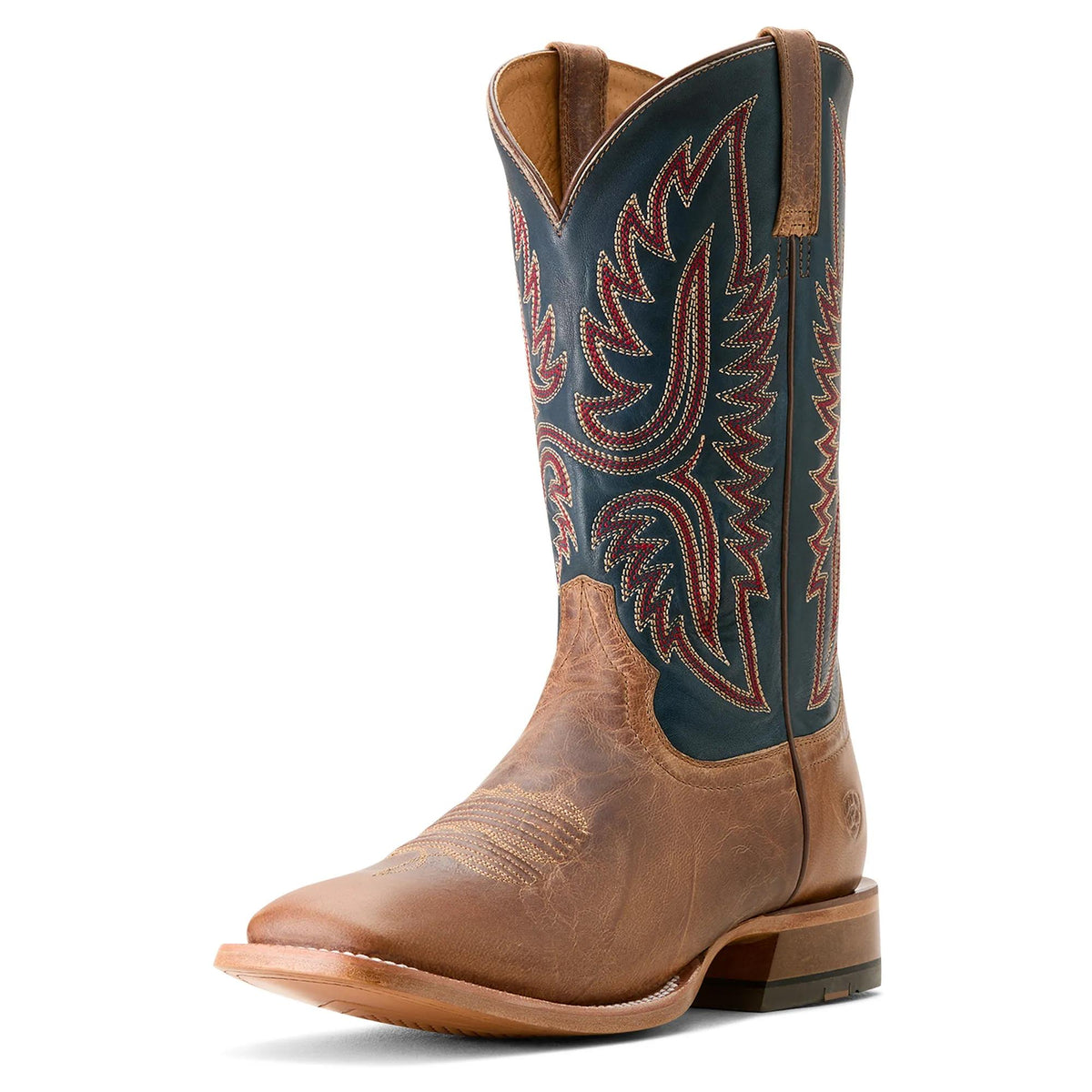 Ariat Men's Tanglewood Cowboy Boot, Bone|Honorable Blue – 3-4 front
