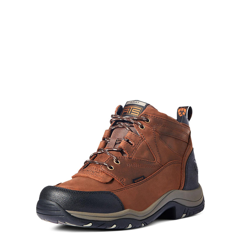 Ariat Men's Terrain Waterproof Boot, Copper – 3-4 front