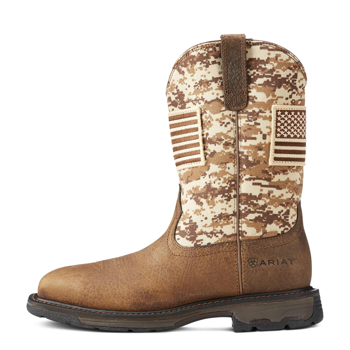 Ariat Men's WorkHog Patriot Wide Square Toe Work Boot, Earth – side