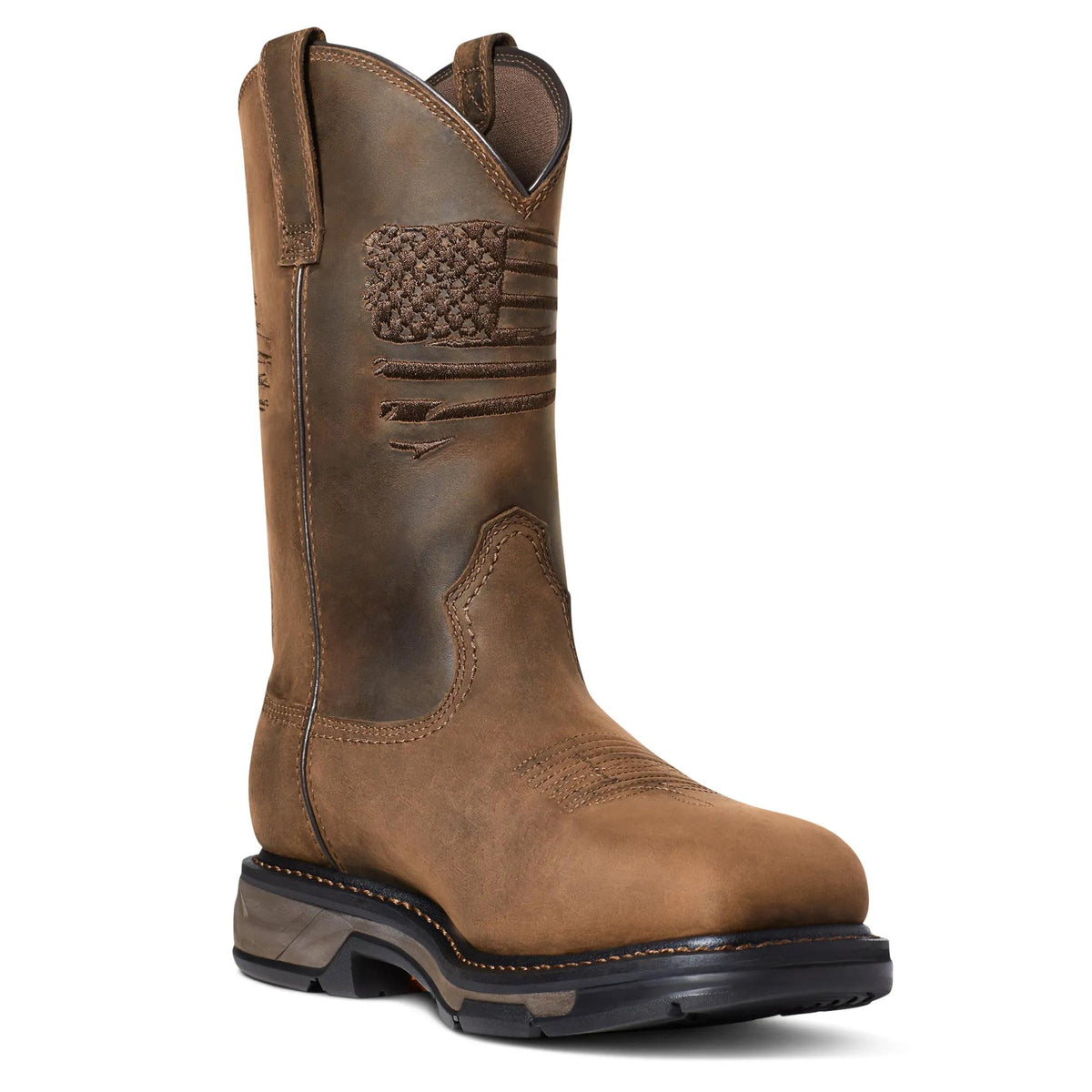 Ariat Men's WorkHog XT Patriot Waterproof Wide Square Toe Carbon Toe Work Boot, Distressed Brown – inside