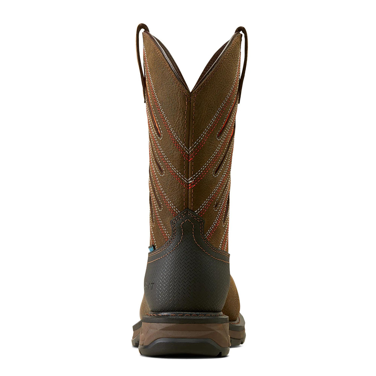 Ariat Men's WorkHog XT VentTEK Waterproof Carbon Toe Work Boot, Iron Coffee|Sunset – heel