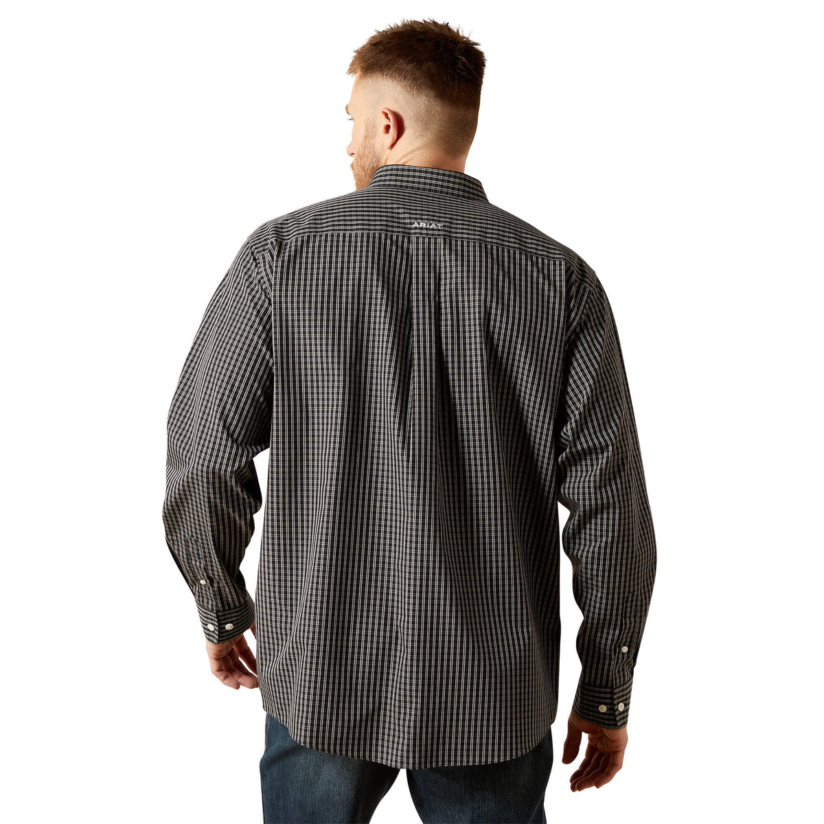 Ariat Men's Wrinkle Free Abel Classic Fit Shirt, Black – back