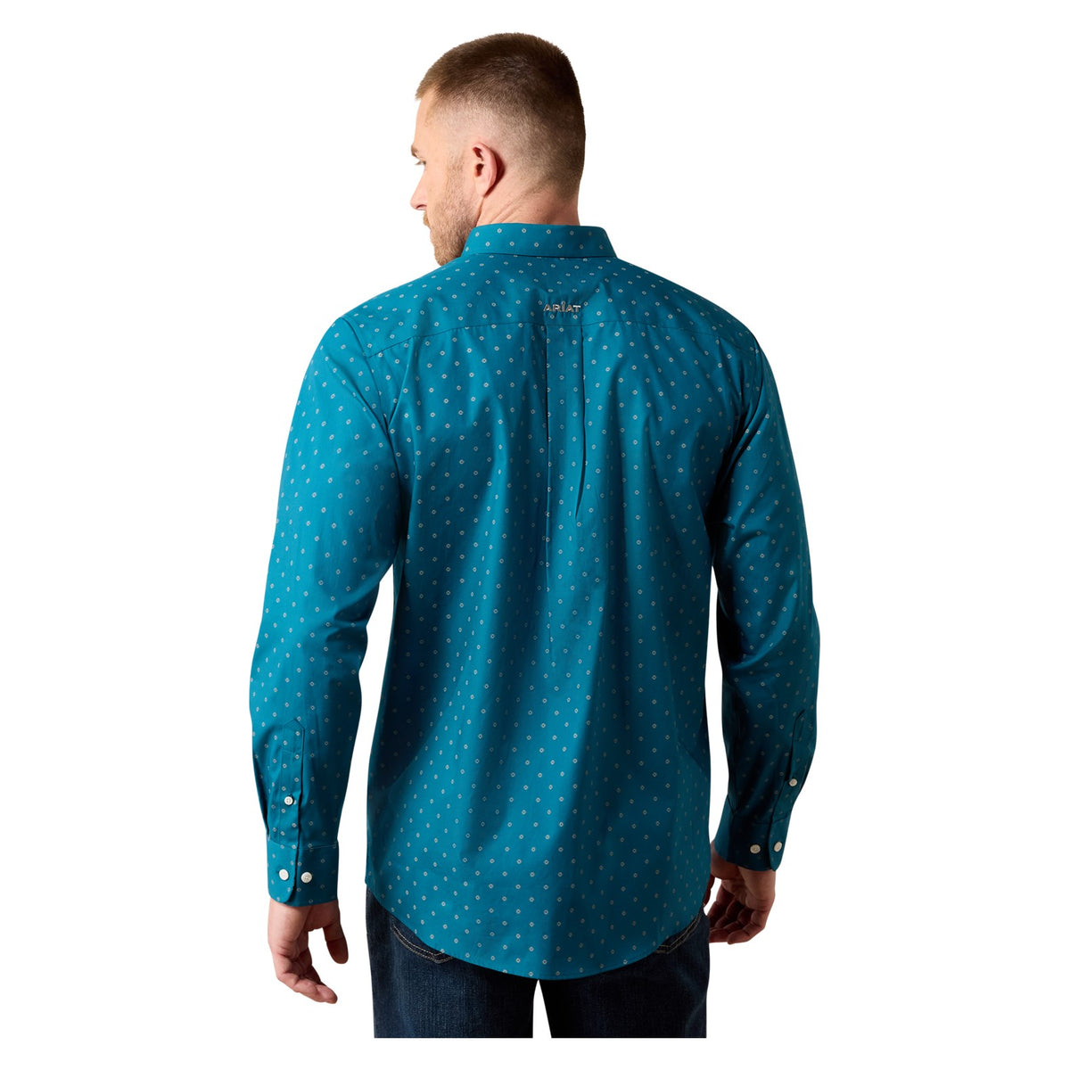 Ariat Men's Wrinkle Free Baptiste Classic Fit Shirt, Corsair Geo Print – back
