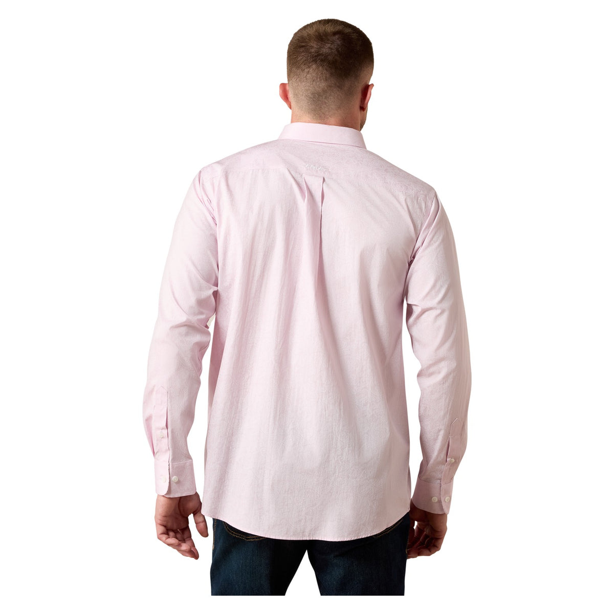 Ariat Men's Wrinkle Free Wyle Classic Fit Shirt, Lilac Snow Paisley Print – back