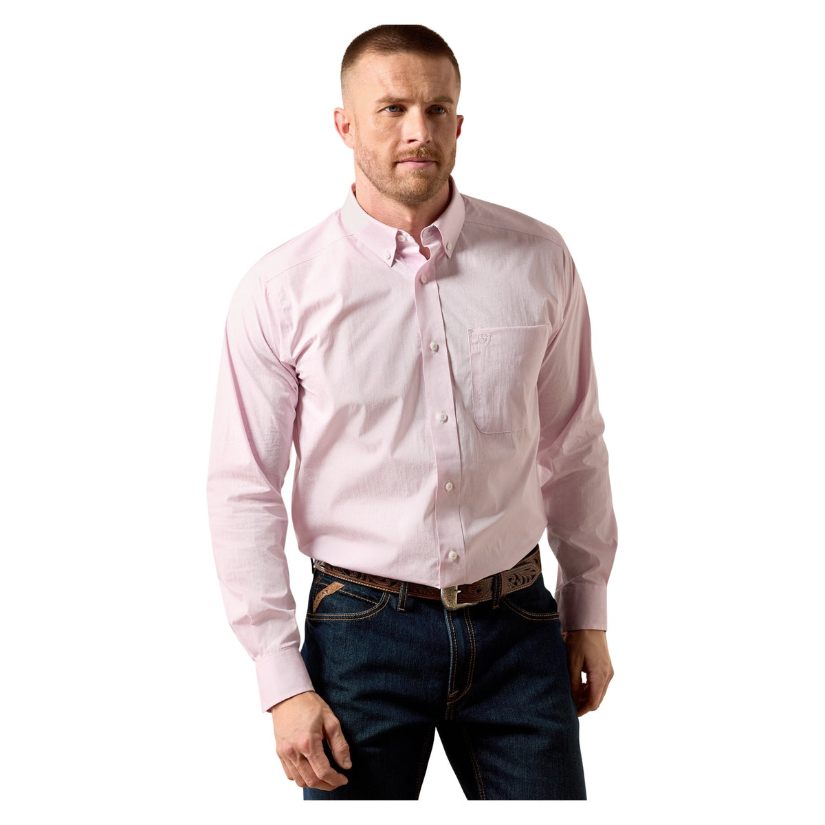 Ariat Men's Wrinkle Free Wyle Classic Fit Shirt, Lilac Snow Paisley Print – front