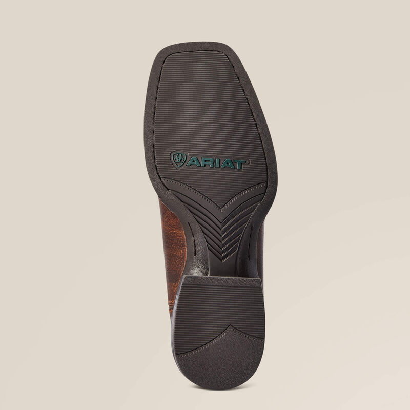 Ariat Sport Pardner Western Boot in matte rebel brown with classic Western design and sturdy leather construction.