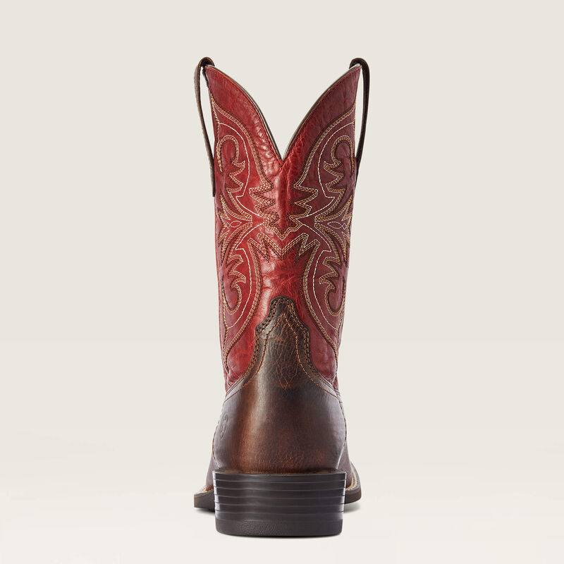 Ariat Sport Pardner Western Boot in matte Rebel Brown with traditional Western design and sturdy leather construction.