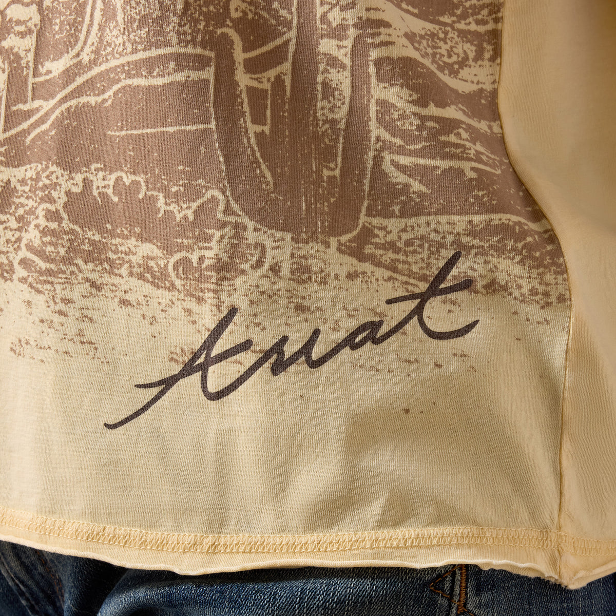 Ariat Women's Desert Vista Tank in Cornhusk color, lightweight sleeveless Western-style tank top with embroidery details.