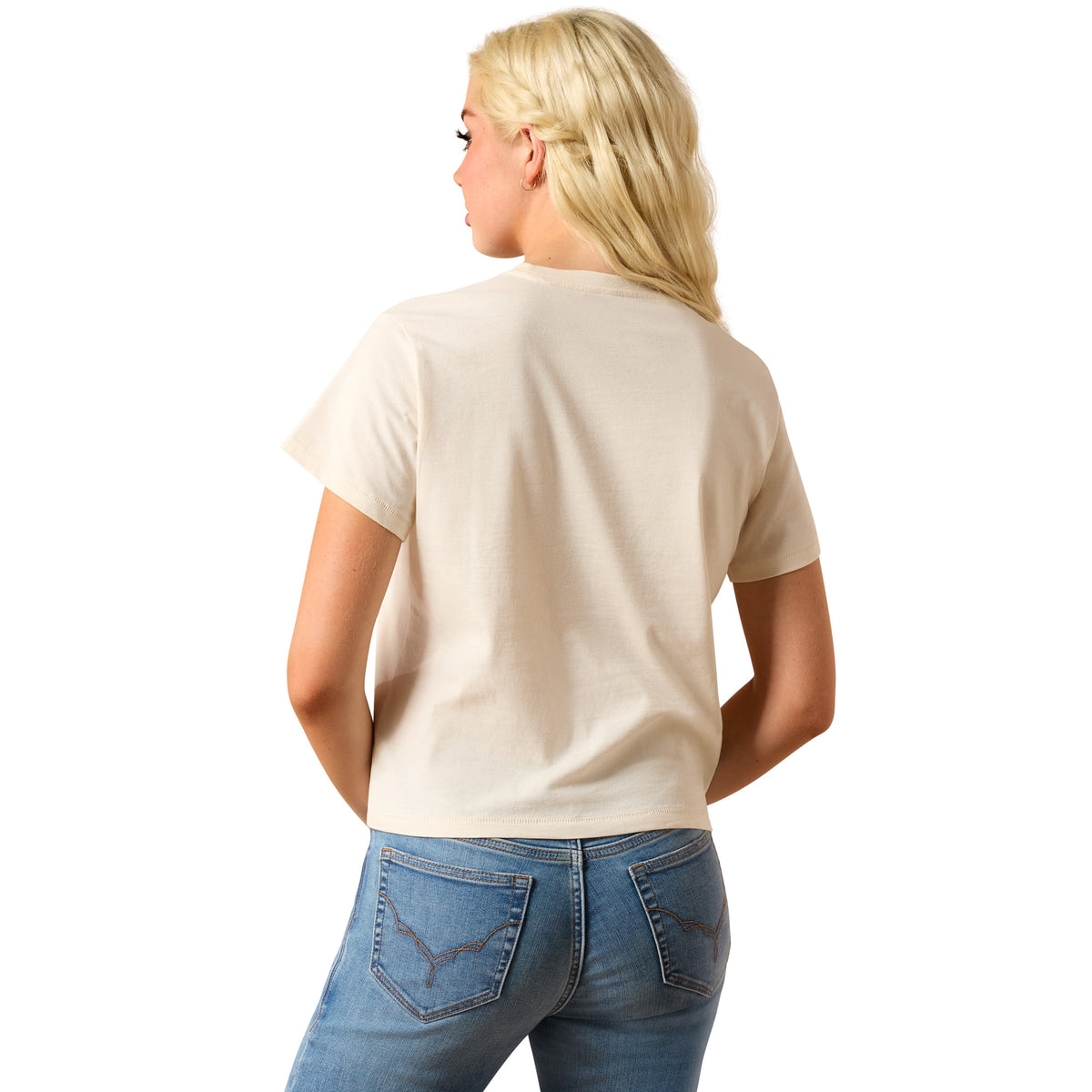 Ariat Women's Easy Does It T-Shirt in natural color, casual cotton t-shirt with short sleeves and a relaxed fit.
