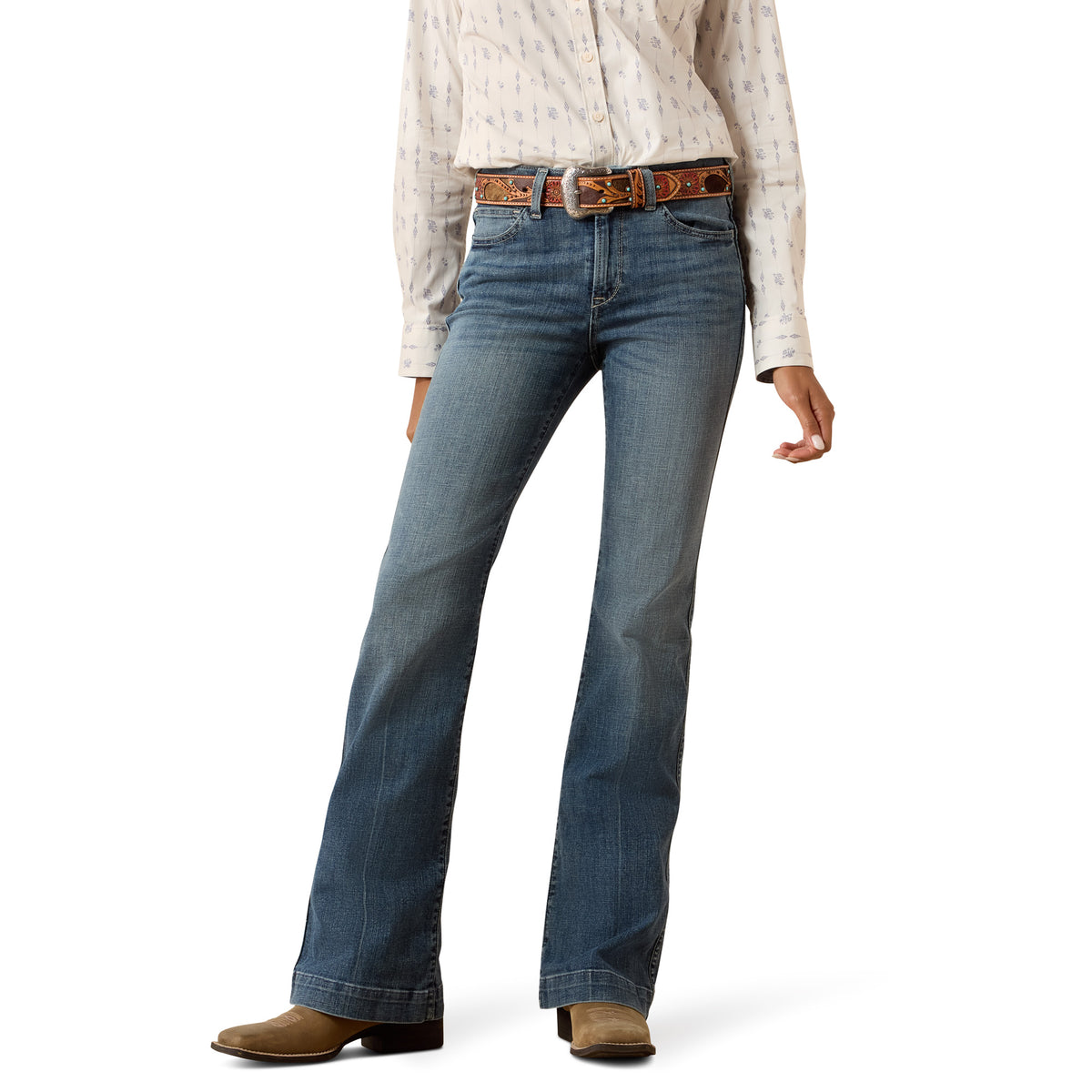 Ariat Women's Greyson High Rise Vera Slim Trouser Jeans, showcasing fitted silhouette and classic denim style