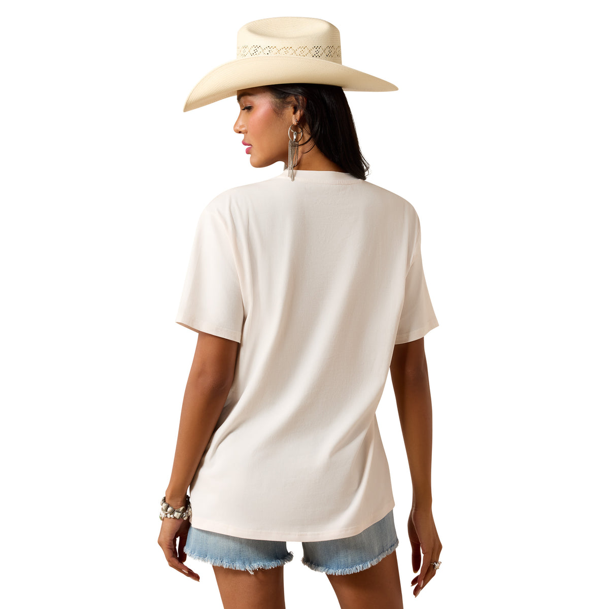 Ariat Women's Honky Tonkin T-Shirt in Sea Salt, casual short-sleeve tee with graphic design, soft fabric, and relaxed fit.