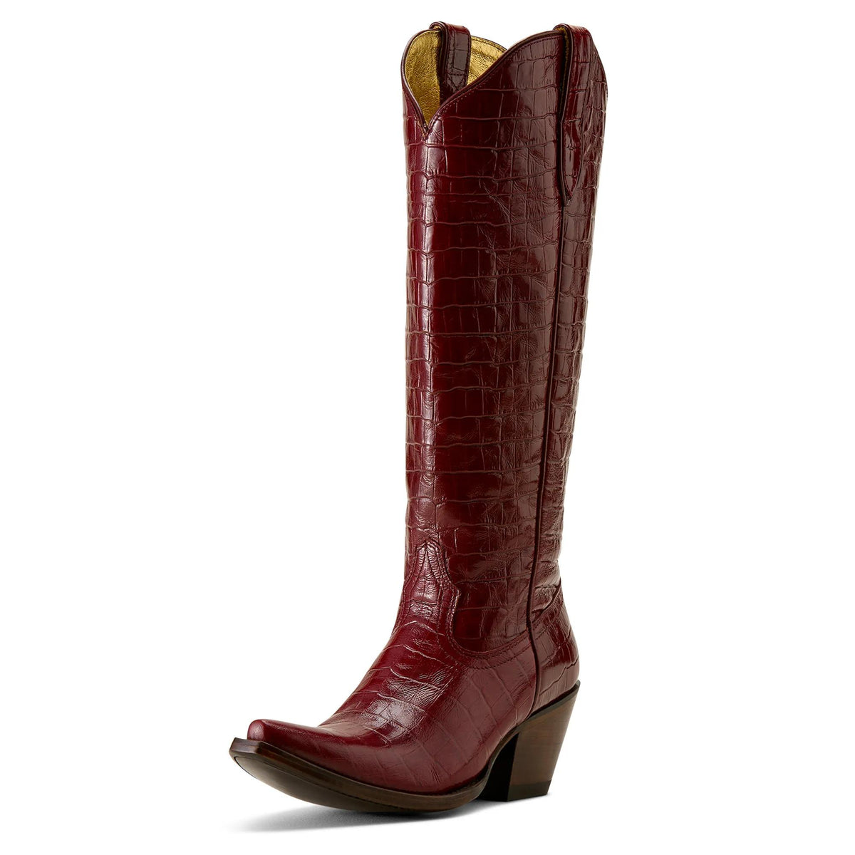 Ariat Women's Casanova X Toe Western Boot, Luxe Dubonnet Croc Print – 3-4 front