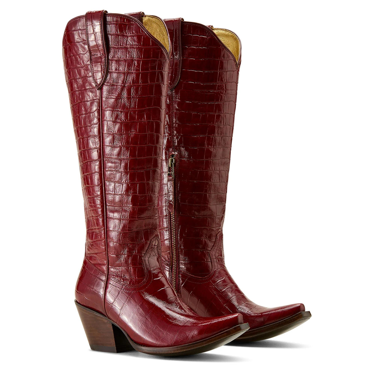 Ariat Women's Casanova X Toe Western Boot, Luxe Dubonnet Croc Print – pair