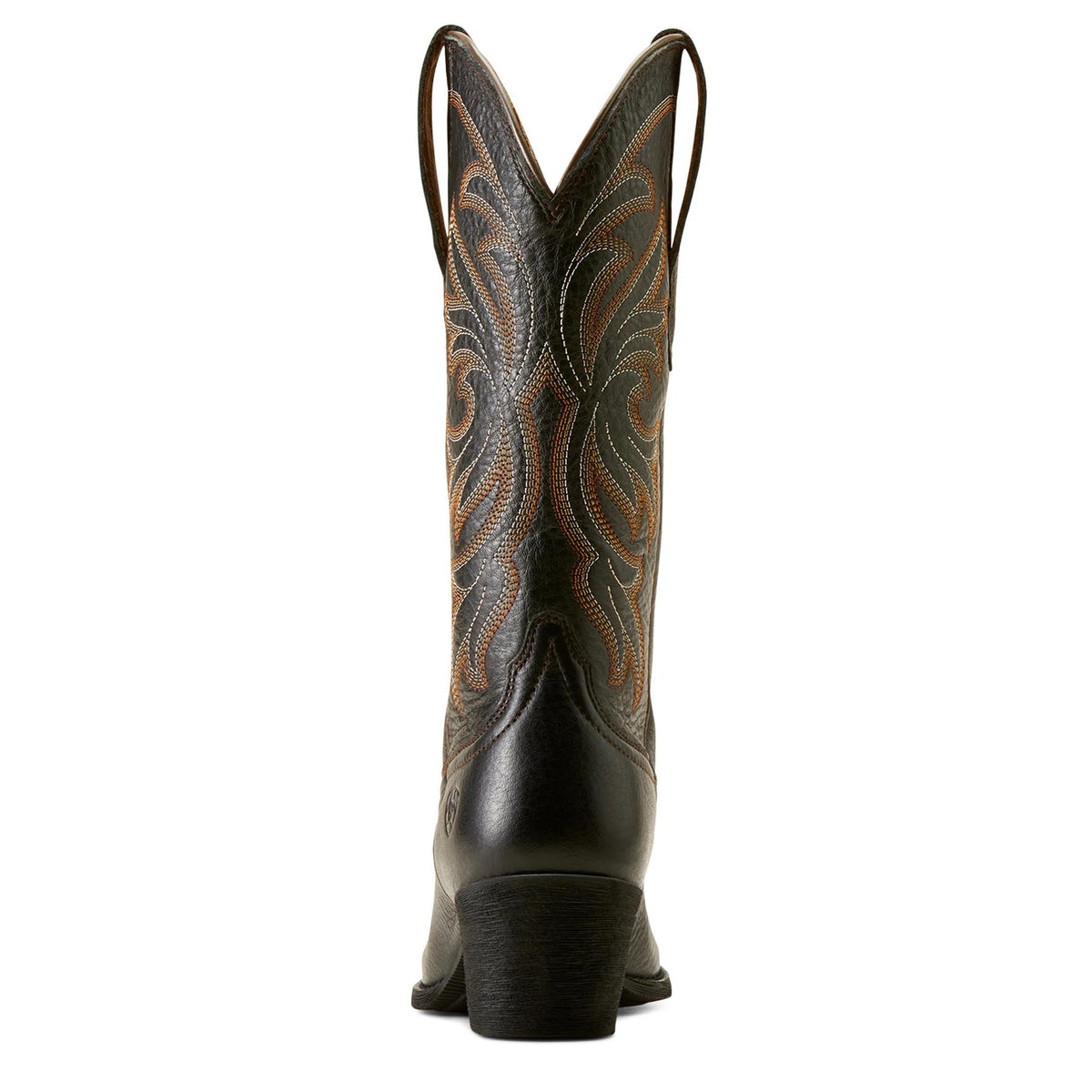 Ariat Women's Heritage J Toe Western Boot, Black Deertan – heel