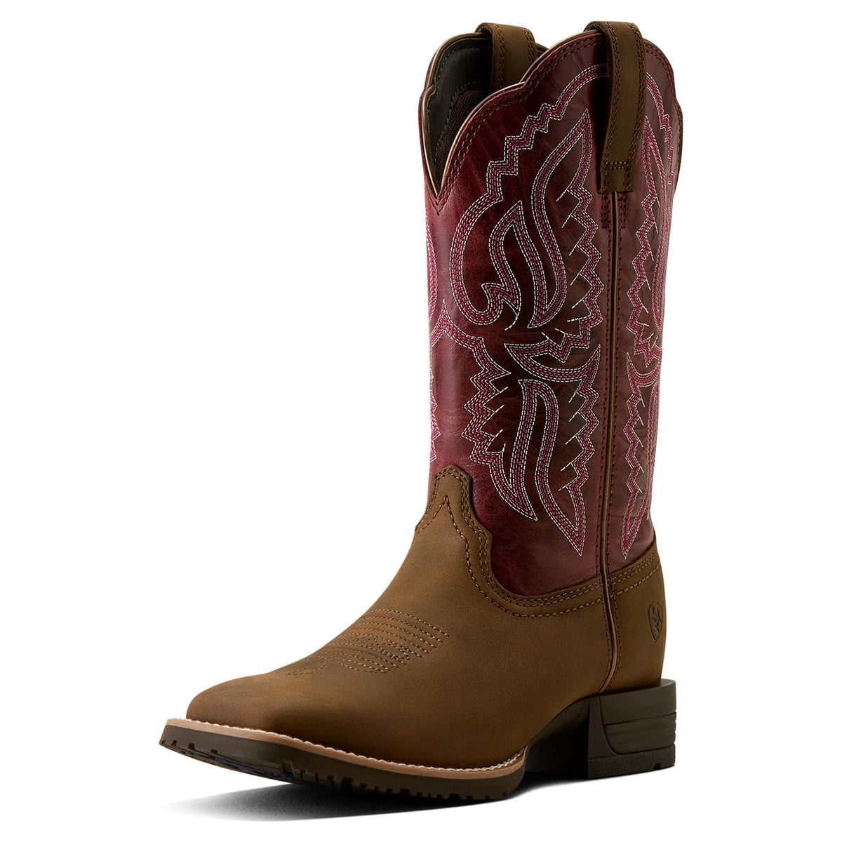 Ariat Women's Hybrid Ranchwork Western Boot, Backwoods Brown – 3-4 front