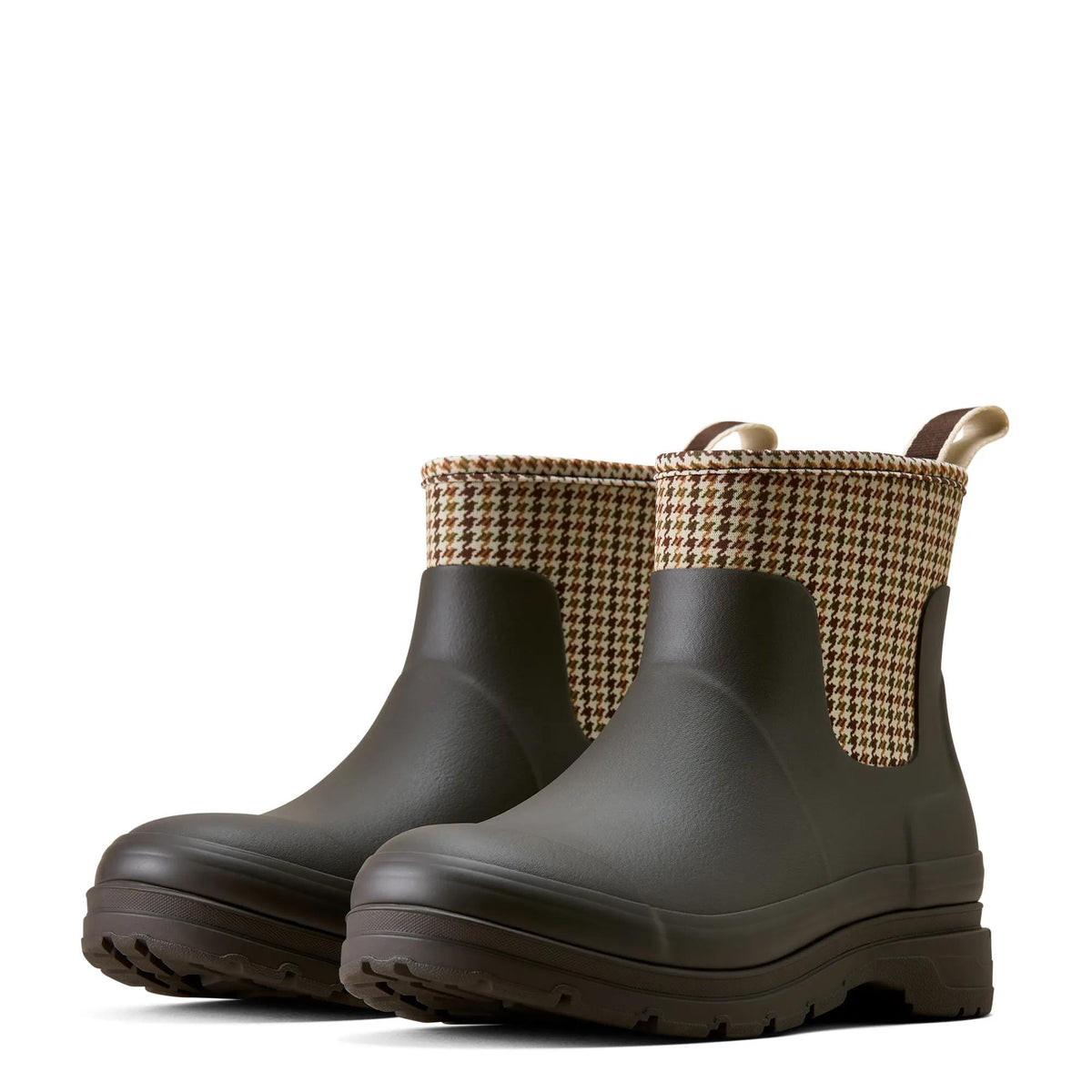 Ariat Women's Kelmarsh Shortie Rubber Boot, Chocolate|Tan Twill – pair
