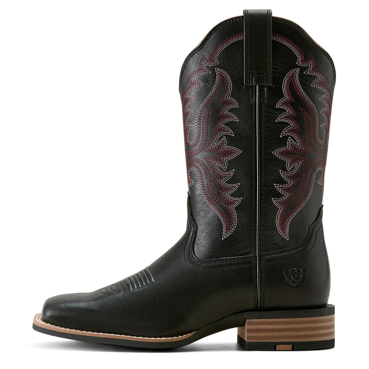 Ariat Women's Olena Wide Square Toe Western Boot, Obsidian – side