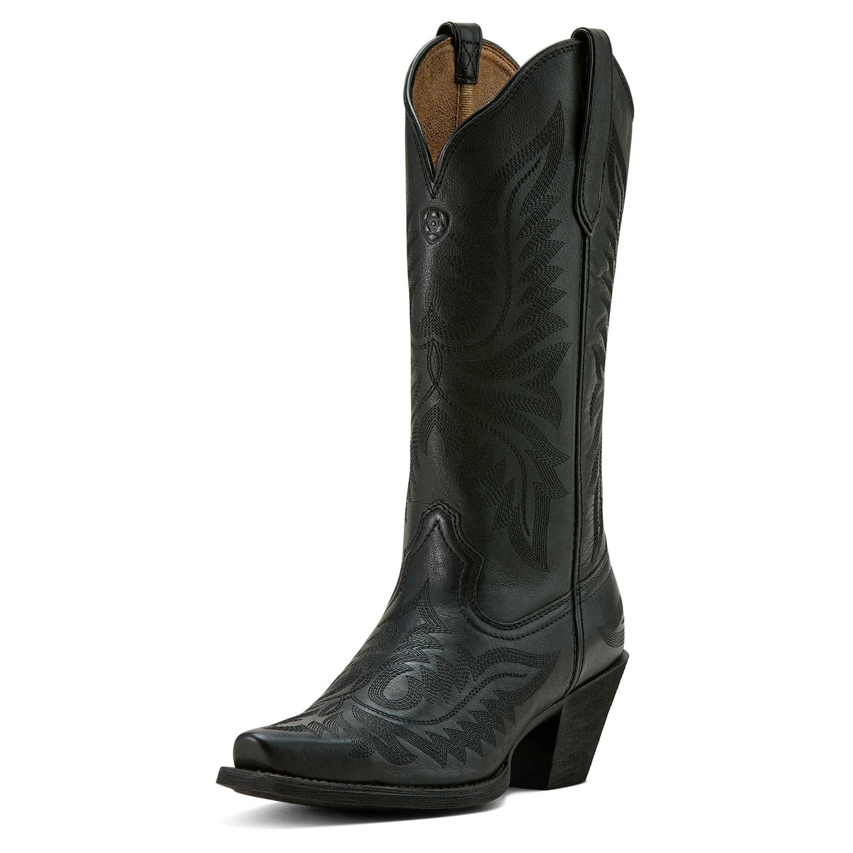 Ariat Women's Round Up Collins D Toe Western Boot, Supple Black – 3-4 front