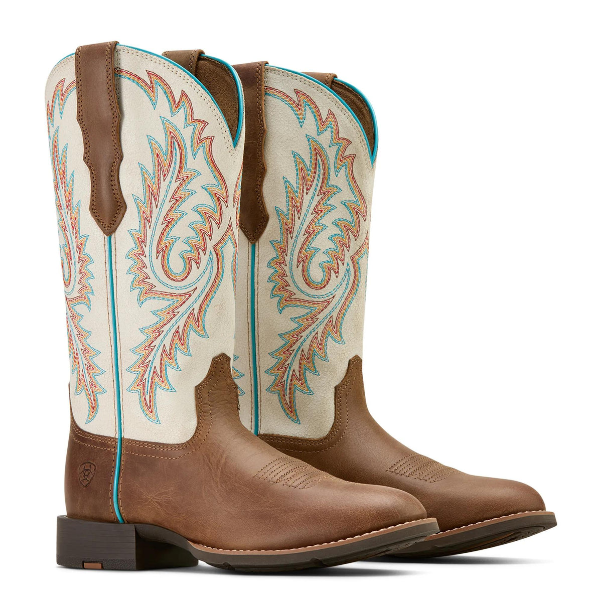 Ariat Women's Round Up W Toe StretchFit Western Boot, Sandstorm – pair