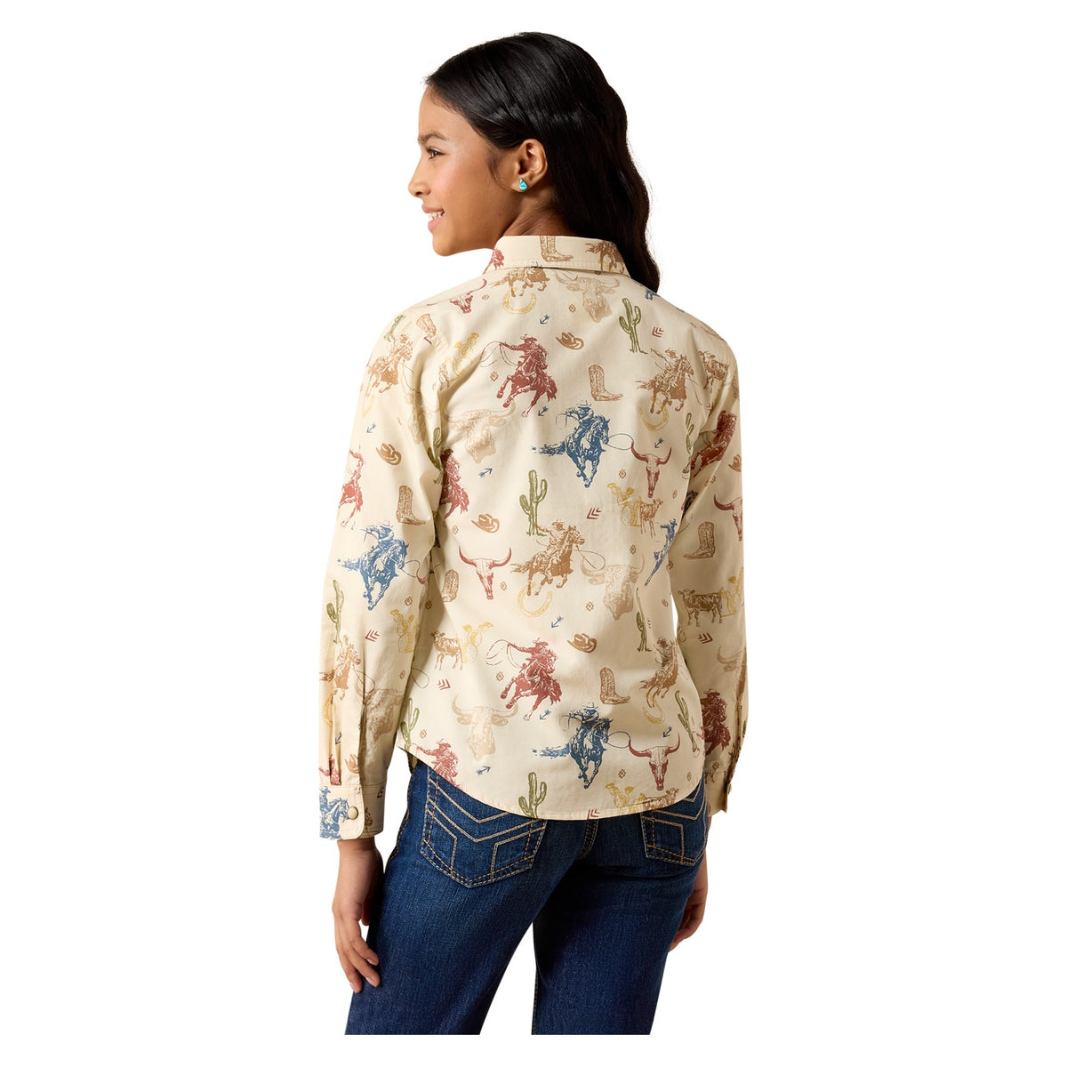Ariat Youth Ranch Tale Western Snap Shirt, Desert Run Toile – back