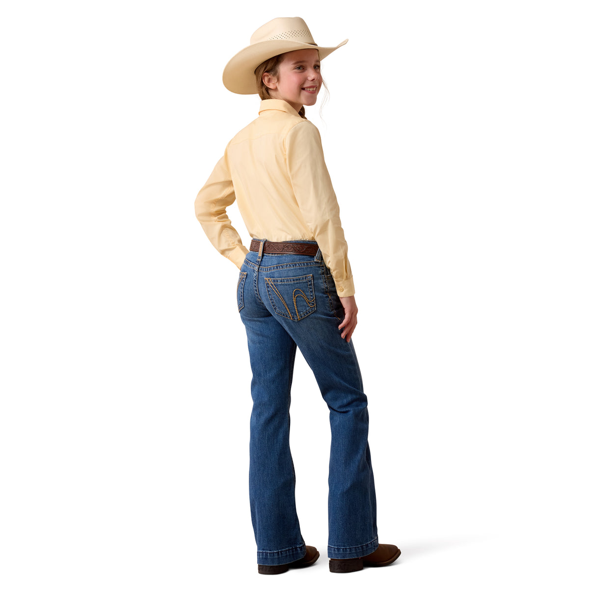 Ariat Youth Tammy Trouser Jeans in Ashland color, kids' casual denim jeans with classic fit and five-pocket design.