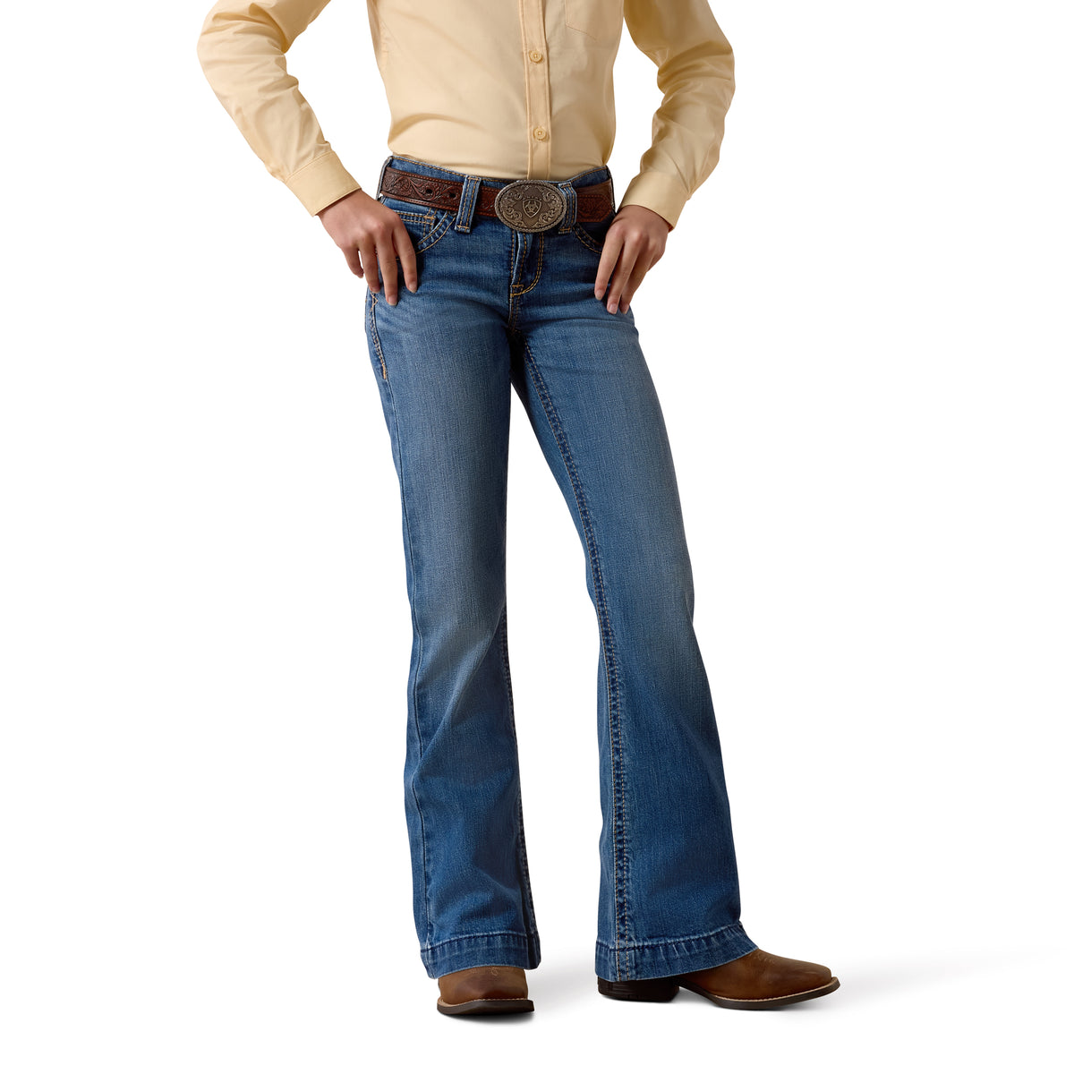 Ariat Youth Tammy Trouser Jeans in Ashland color, kids' denim jeans with classic fit and durable fabric, designed for young riders.