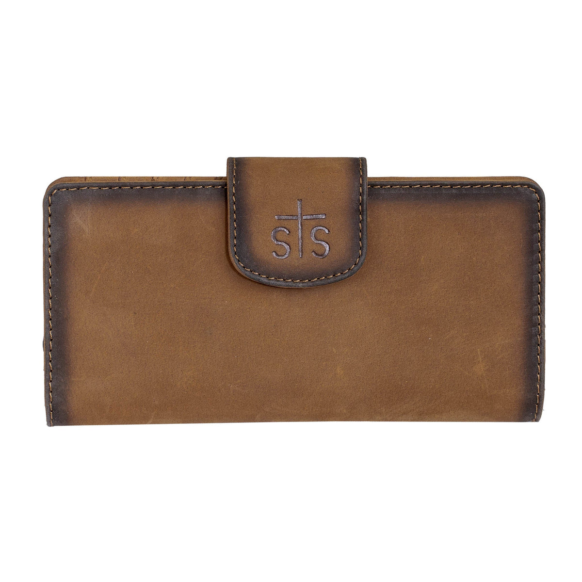 STS Ranchwear Baroness Basic Bliss Carlin Wallet with floral pattern, leather exterior, and multiple card slots.
