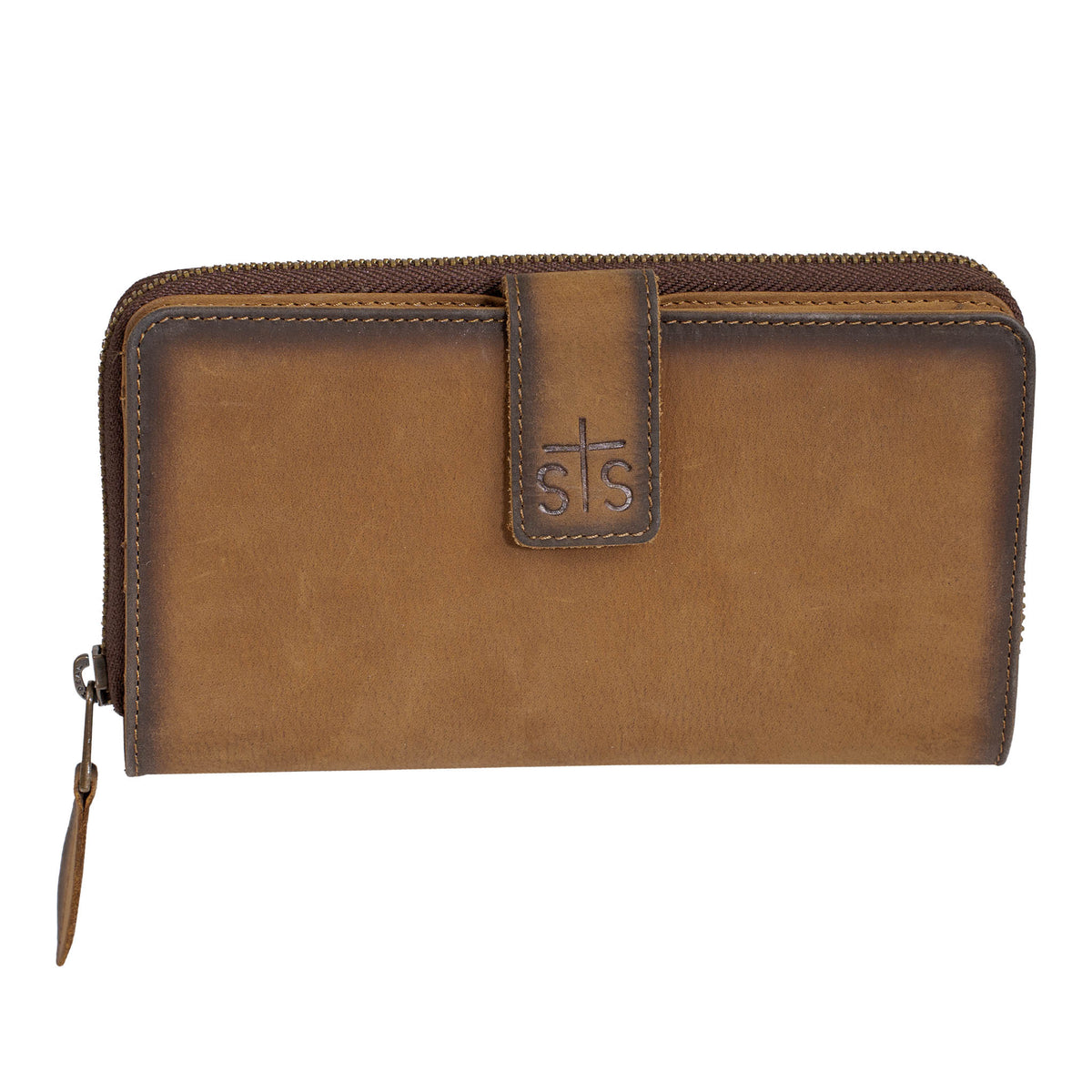 STS Ranchwear Baroness Basic Bliss Chelsea Wallet featuring leather design, multiple card slots and secure zipper closure.
