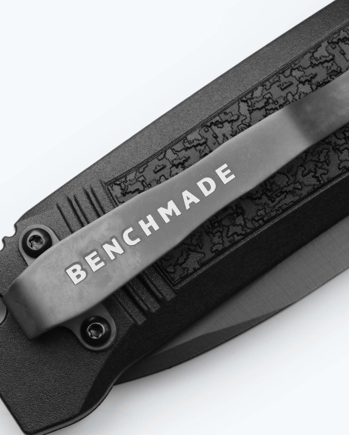Benchmade Casbah® knife with black Grivory® handle and stainless steel blade, showcasing a folding knife design.