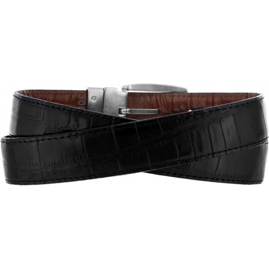 Leegin Brighton reversible Croco belt with textured crocodile pattern, showcasing both brown and black sides.
