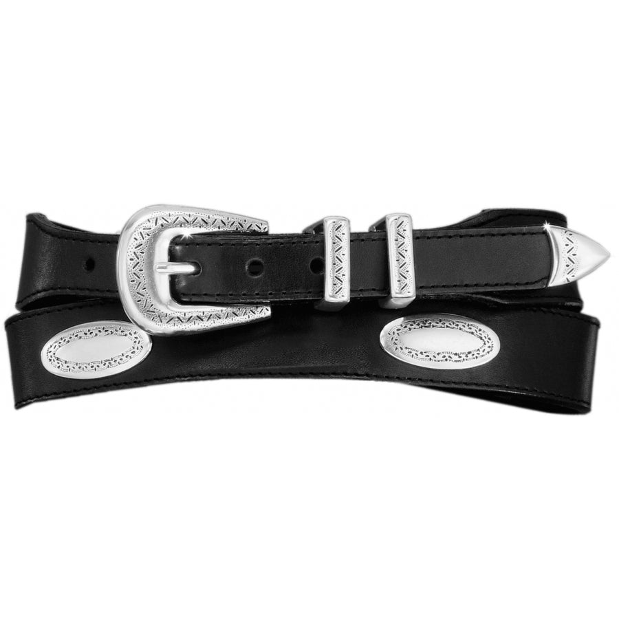 Leegin Brighton Taper Ornament Belt showing detailed embossed leather design and adjustable buckle.