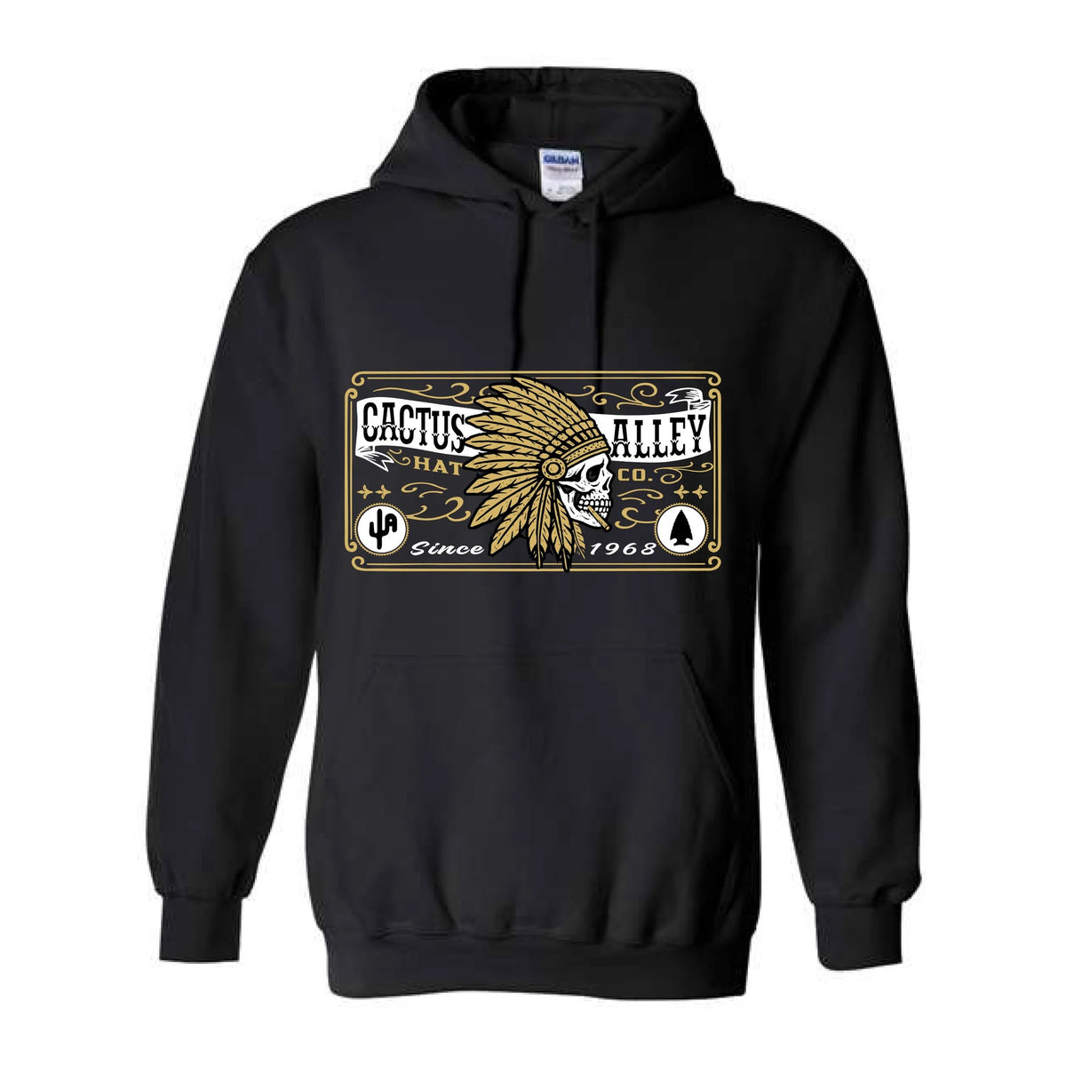 Cactus Alley Hat Co. Jefe Dorado Hoodie, Black – front