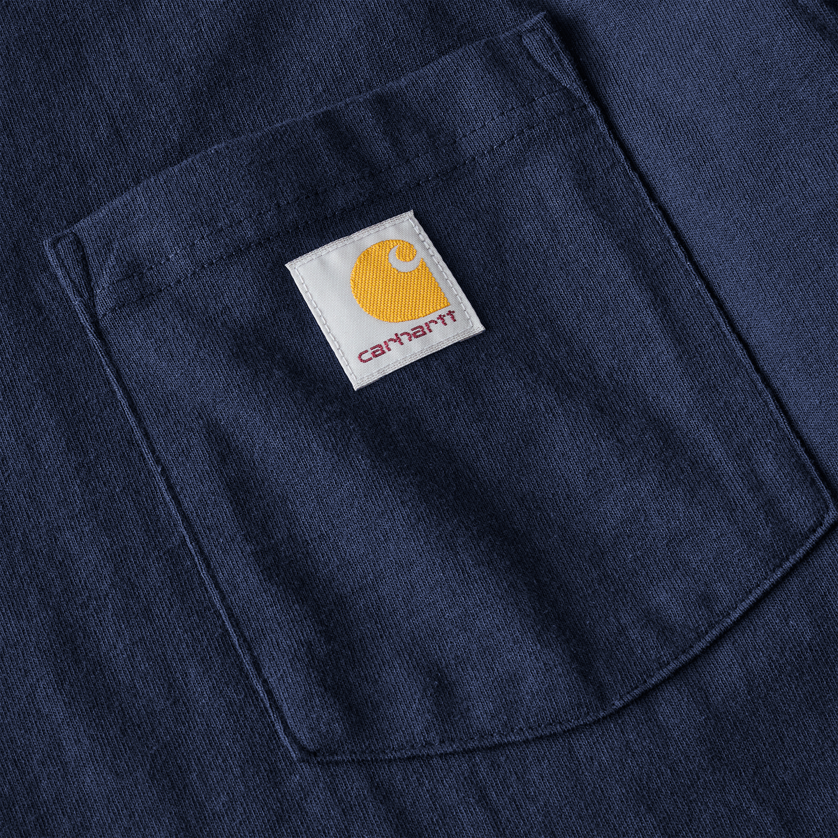 Carhartt Men's Dearborn Loose LS T-Shirt in navy, casual long-sleeve cotton T-shirt with a relaxed fit.
