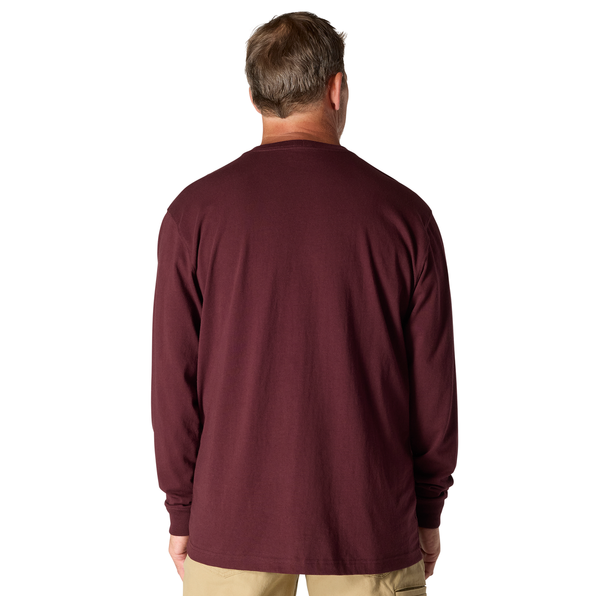 Carhartt Men's Dearborn Loose Fit Long-Sleeve T-Shirt K126 in Port