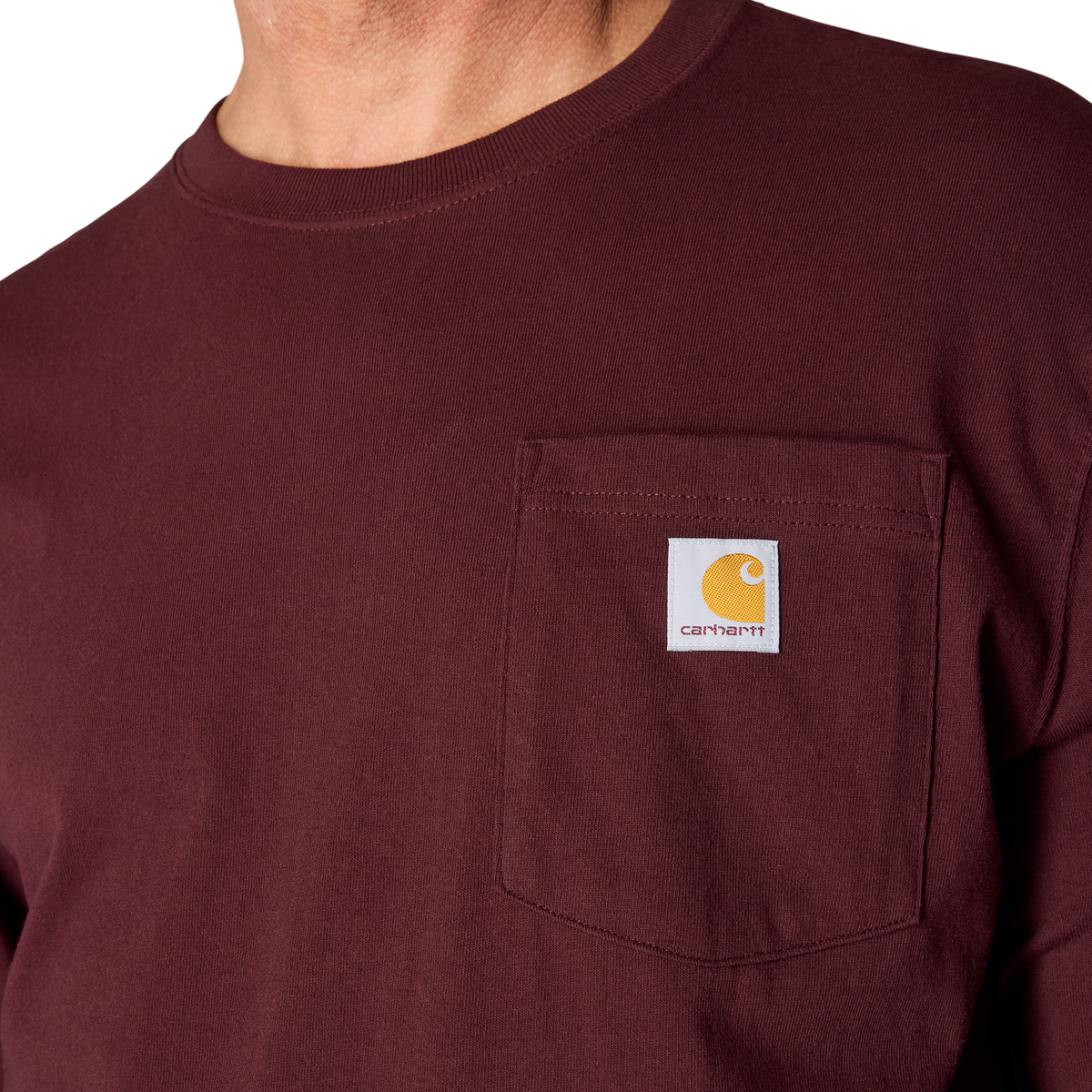 Carhartt Men's Dearborn Loose Fit Long-Sleeve T-Shirt K126 in Port
