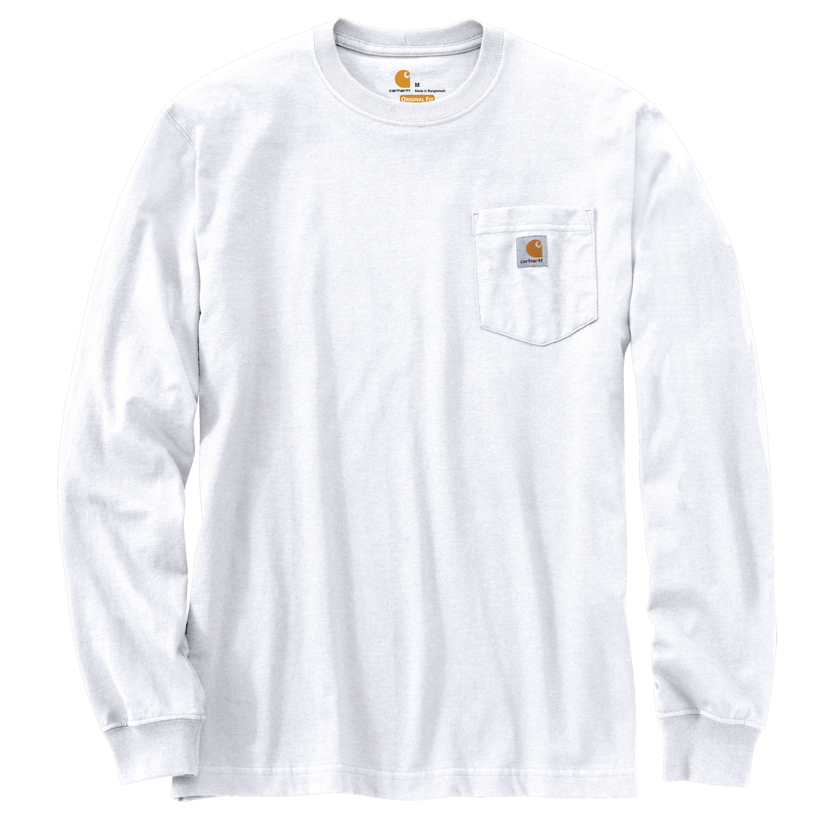 Carhartt Men's Dearborn Loose LS T-Shirt in white, casual long-sleeve T-shirt with a relaxed fit and soft fabric.