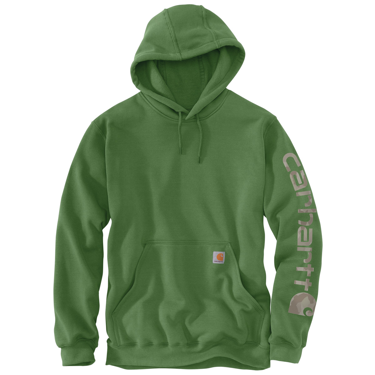 Carhartt men's Iconic K288 logo sweatshirt in Harvest Sage Heather, featuring a comfortable fit and signature logo design.