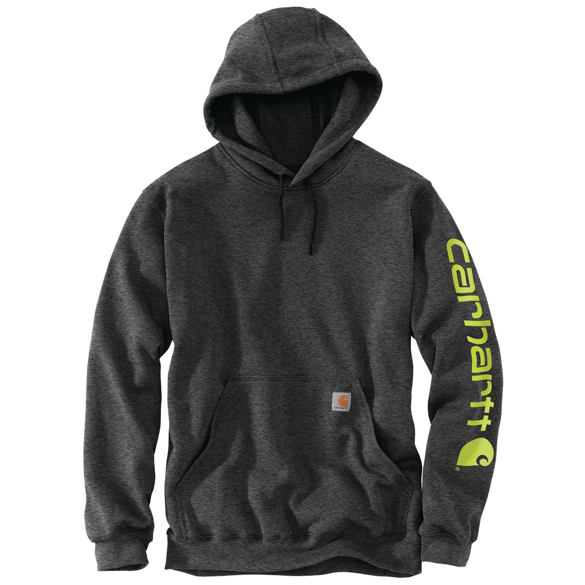 Carhartt Men's Iconic K288 Logo Sweatshirt in Carbon Heather, featuring a front logo and comfortable sweatshirt fit.