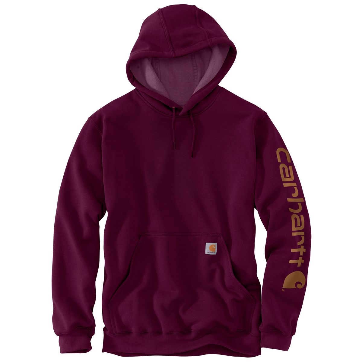 Black Carhartt men's Iconic K288 logo sweatshirt with front chest logo and ribbed cuffs and hem.