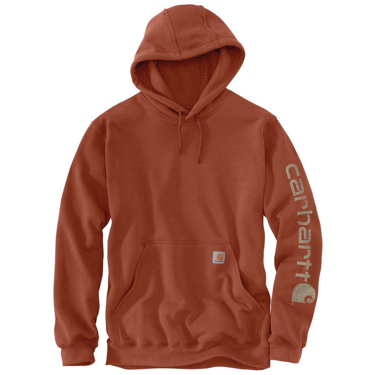 Carhartt men's Iconic K288 logo sweatshirt in Homestead Red, featuring a bold chest logo and comfortable fit.