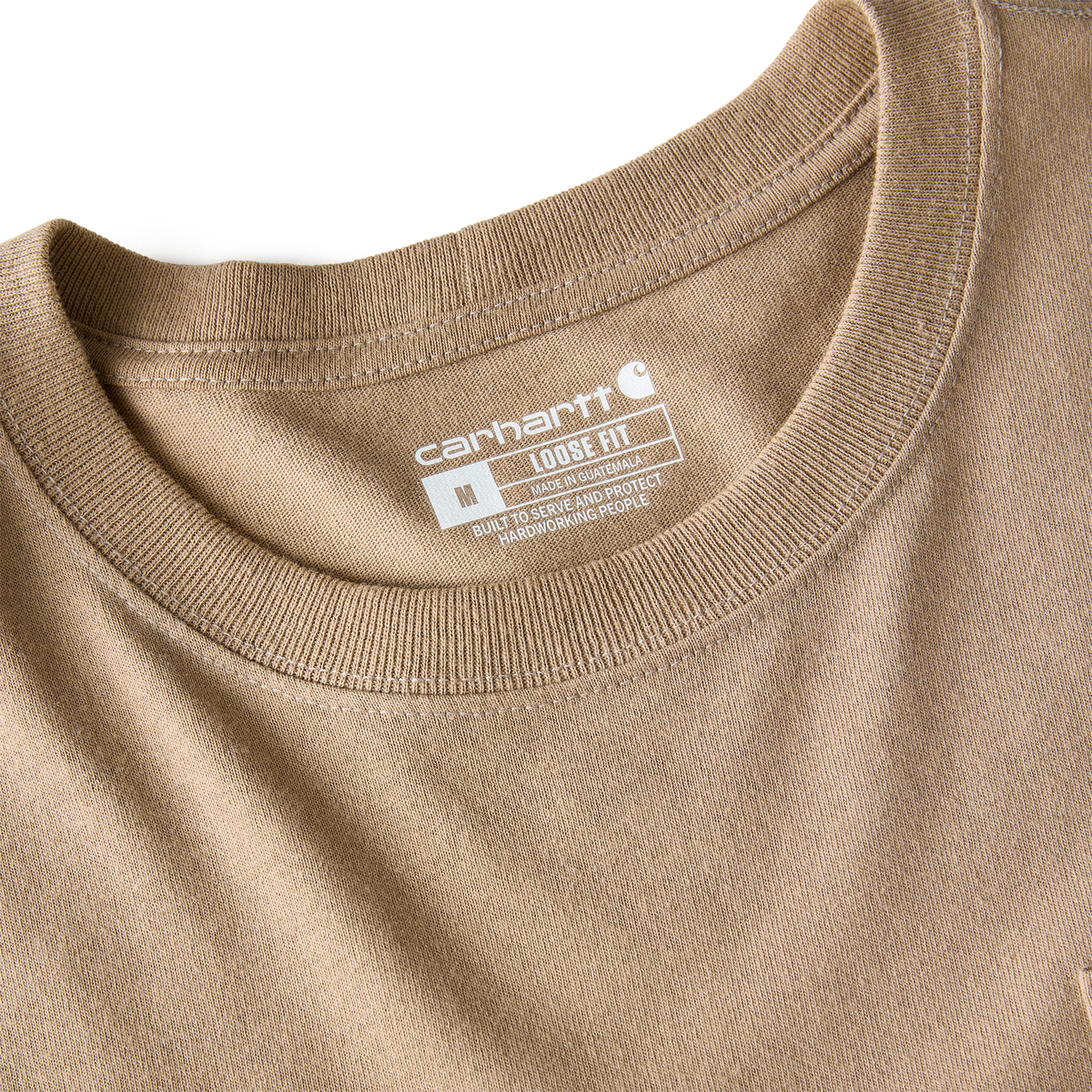 Carhartt Men's Iconic K87 Pocket T-Shirt in Desert color, casual cotton t-shirt with front chest pocket and rugged style.