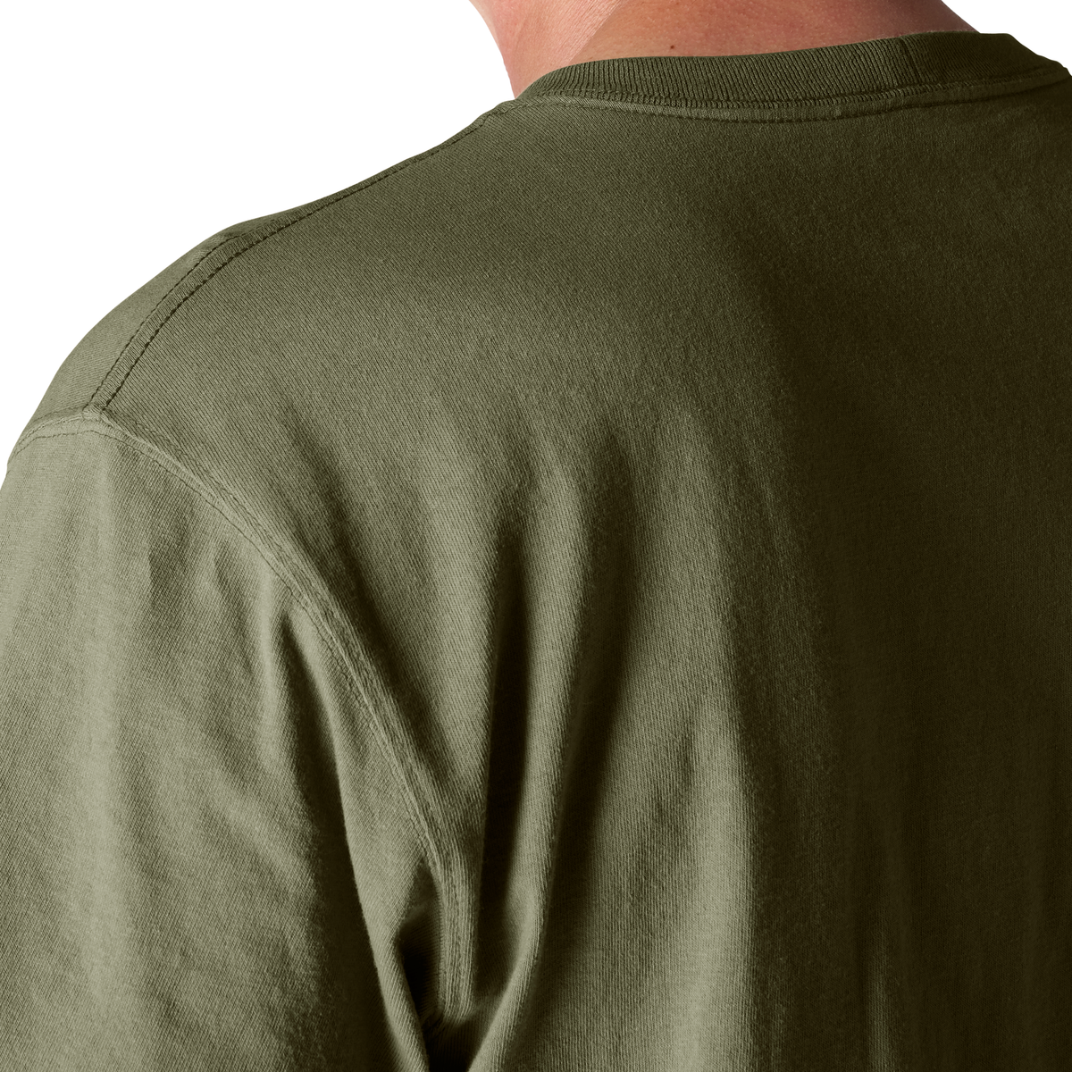 Carhartt Men's Iconic K87 Pocket T-Shirt in Dusty Olive, soft cotton, classic fit, with front chest pocket, casual everyday wear.