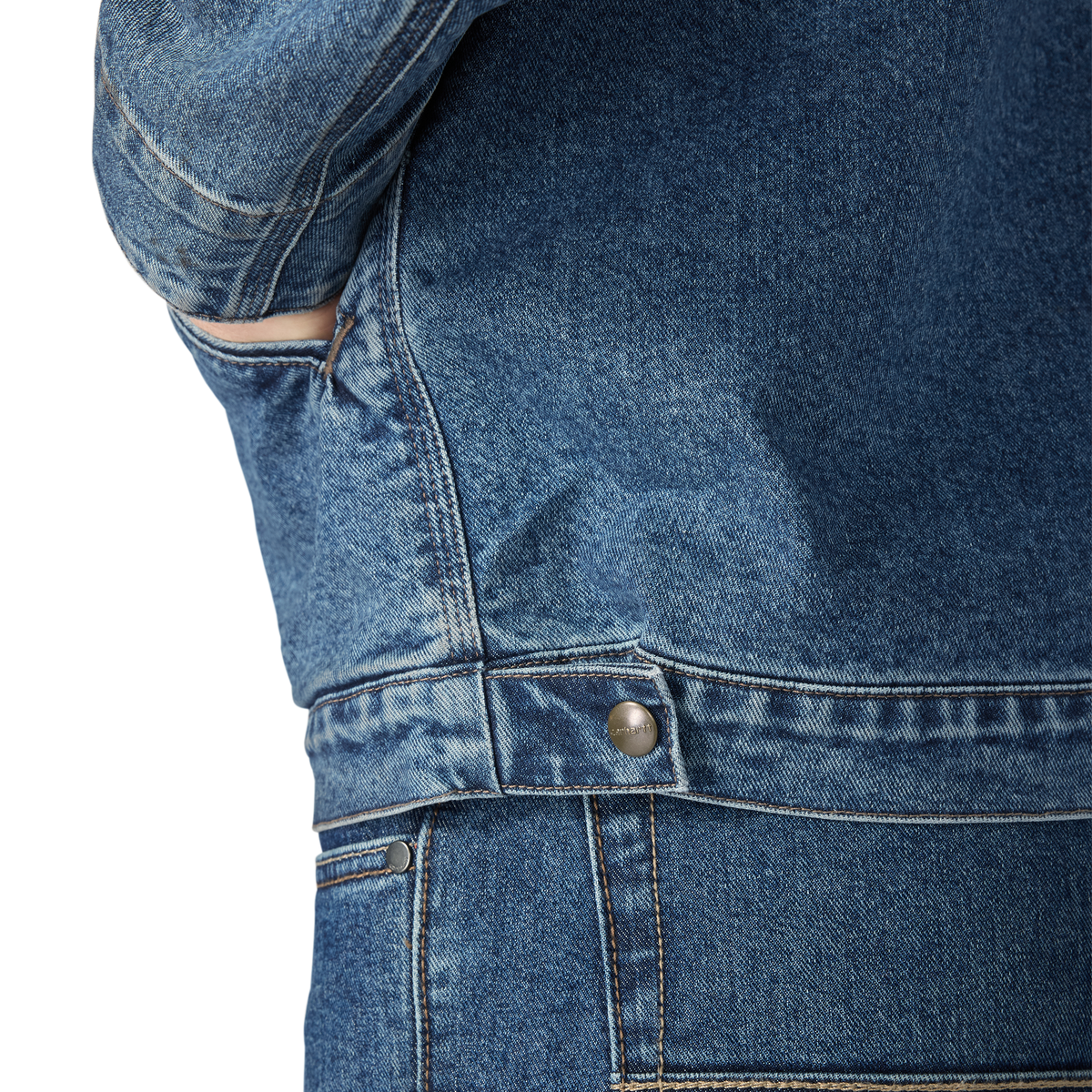 Carhartt Men's Muskegon Overcoat with relaxed fit, durable denim material, and rugged design, ideal for outdoor wear.