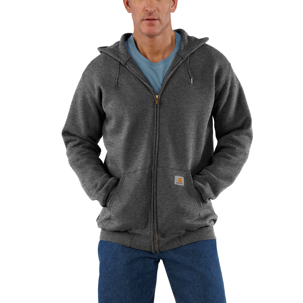 Carhartt Men's Marquette Full-Zip Sweatshirt K122 in Carbon Heather