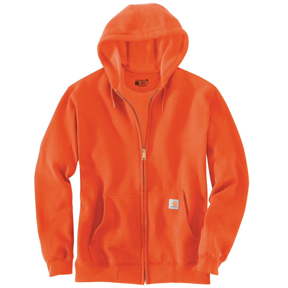 Carhartt Men's Marquette full-zip sweatshirt in heather gray, featuring a high collar and front zipper for casual comfort.