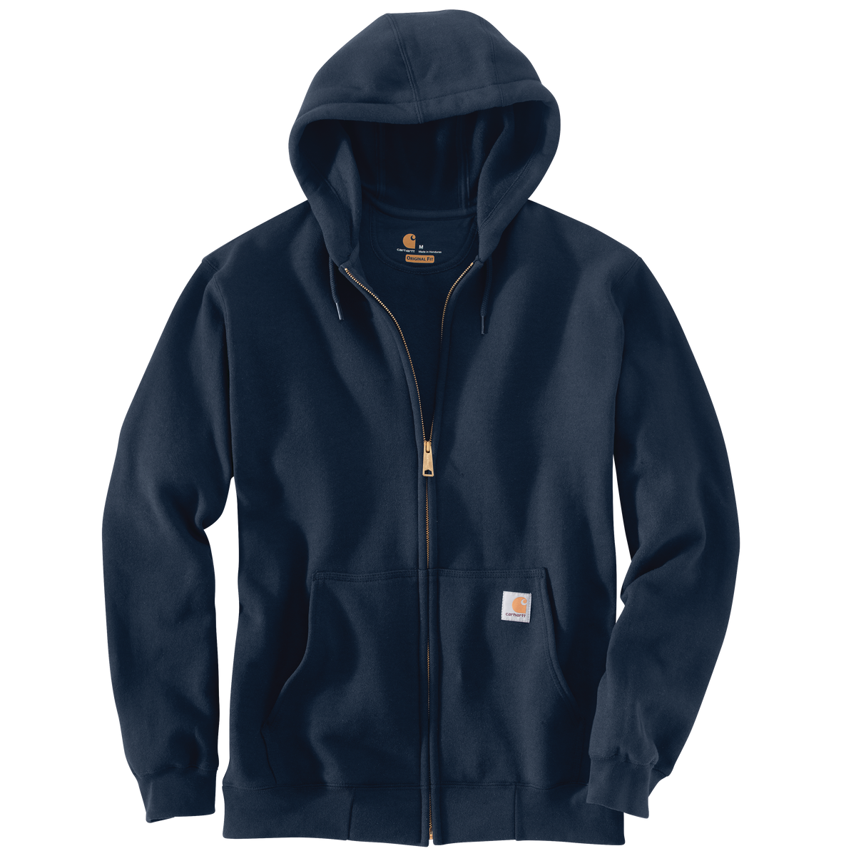 Carhartt Men's Marquette Full-Zip Sweatshirt in Heather Gray, casual zip-up sweatshirt with Carhartt logo, comfortable and durable.