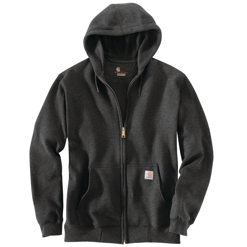 Carhartt Men's Marquette Full-Zip Sweatshirt in Carbon Heather, lightweight zip-up sweatshirt with a comfortable fit and casual style.